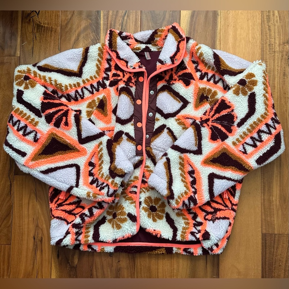 Free People Movement Hit The Slopes Printed Fleece Jacket - Picture 6 of 8